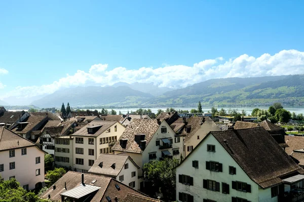Picture Raperswil Old Town Building Roof Mountain Insight — Foto de Stock