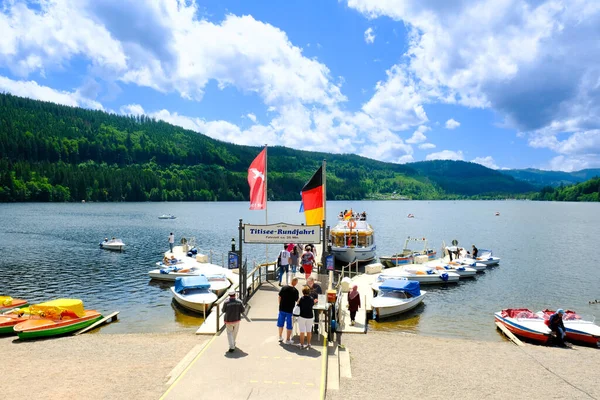 Titisee Germany Circa June 2022 Picture Titisee Rundfaht Jetty Tourist — ストック写真