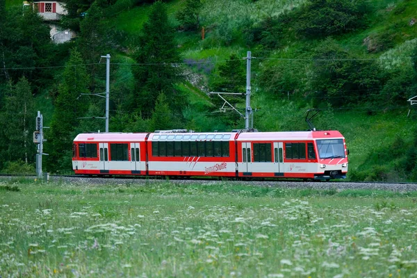Рич Германия Июнь 2022 Года Снимок Поезда Маттерхорн Готхард Проходящего — стоковое фото
