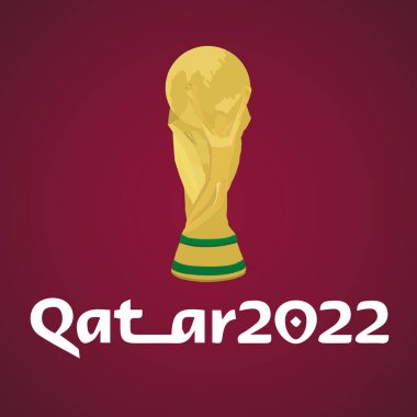 Fifa Dünya Kupası 2022 Katar illüstrasyonunda. Katar rengi arkaplan.