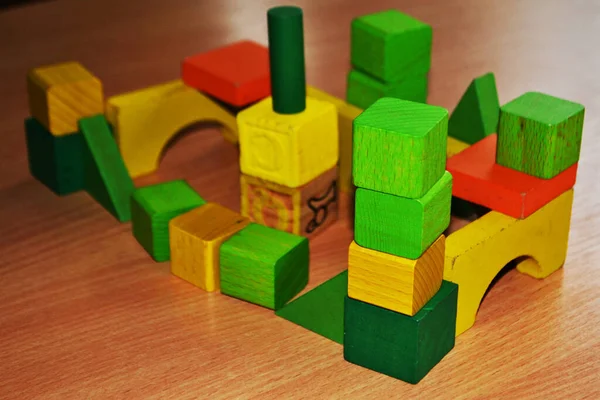 Деревянные Кубики Школьных Игр — стоковое фото