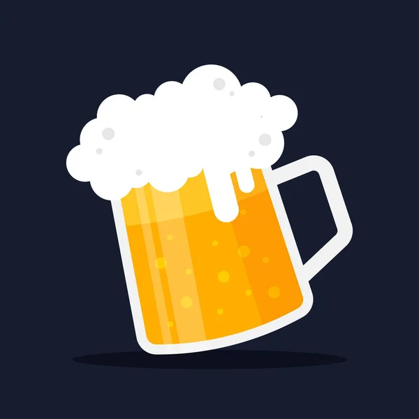 Glas Bier Mit Schaum Oder Schaumstoff Becher Ale Vorhanden Alkoholische — Stockvektor