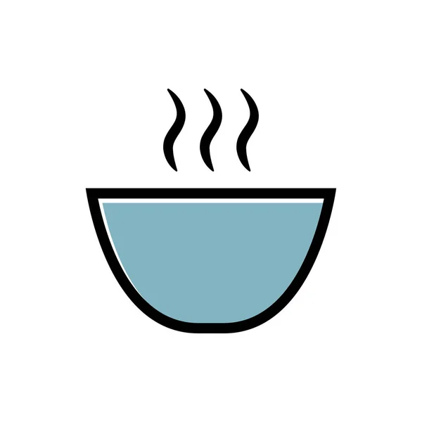 Гаряча Піктограма Чаші Парового Бульйону Здоровий Суп Або Чашка Локшини — стоковий вектор