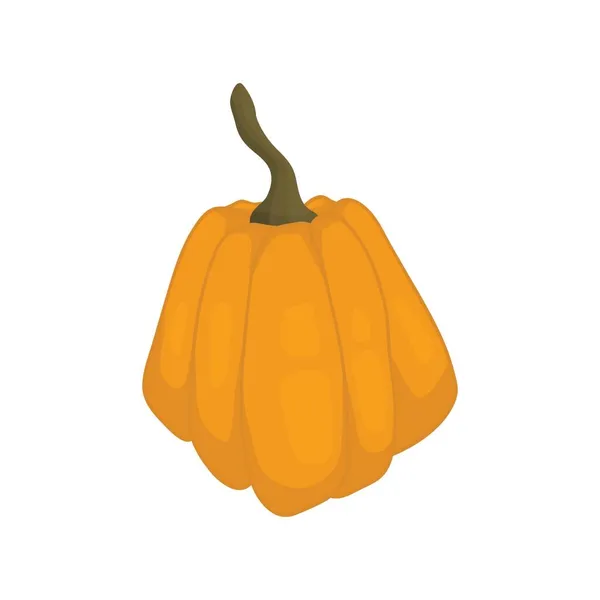 Estilo Dibujos Animados Calabaza Brillante Fruta Amarilla Cosecha Calabaza Halloween — Vector de stock