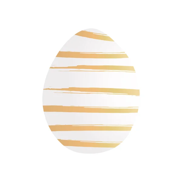 Jajko Paski Złota Wielkanocnego Białe Jaja Złotym Wzorem Grunge Karcie — Wektor stockowy