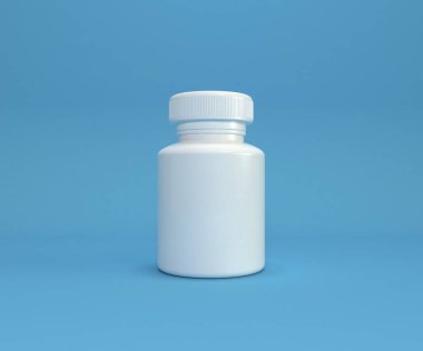 İlaç şişesi maketi. 3d oluşturma. 