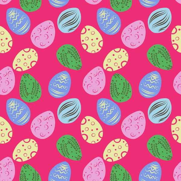 Color Seamless Pattern Easter Eggs Pink Background — Stock Photo, Image