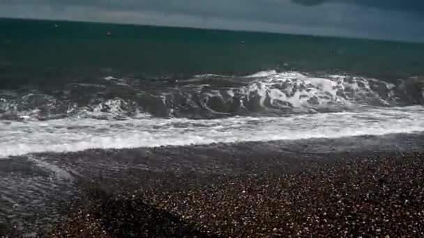 Mar Ola Azul Marino Con Espuma Sentirse Tranquilo Fresco Relajante — Vídeo de stock