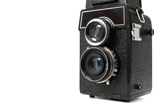 Camera with two lenses, vintage model — Stock Photo, Image
