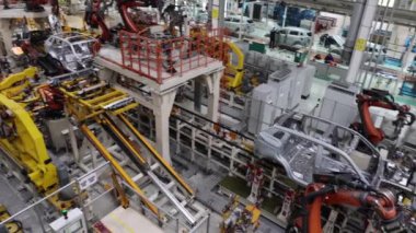 elektrikli otomobil üretim hattı, modern fabrika