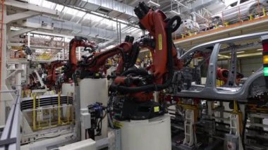 Robotik otomatik üretim, modern fabrika