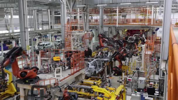 Mega-plant for the production of cars, aluminum parts for the production of machinery — Stock Video