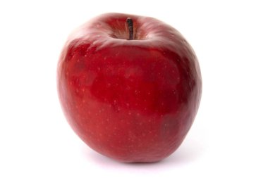 Beyaz arka planda büyük kırmızı elma