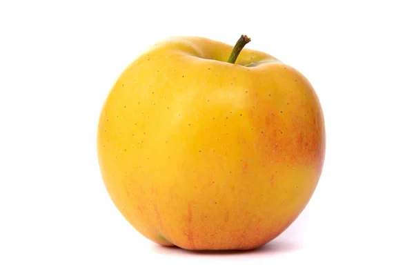 Żółty z czerwonym jabłkiem na białym odizolowanym tle — Zdjęcie stockowe