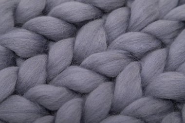 Doğal yünden yapılmış bir battaniyenin dokusu.