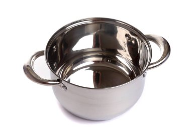 Üst görünümü olan boş metal tava