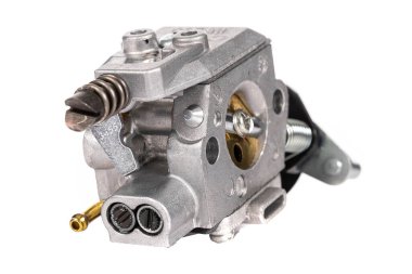 Beyaz izole arkaplanda metal karbüratör