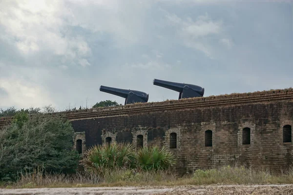 Amelia Island Florida Usa Cannons Wall Fort Clinch 19Th Century — Stock Photo, Image