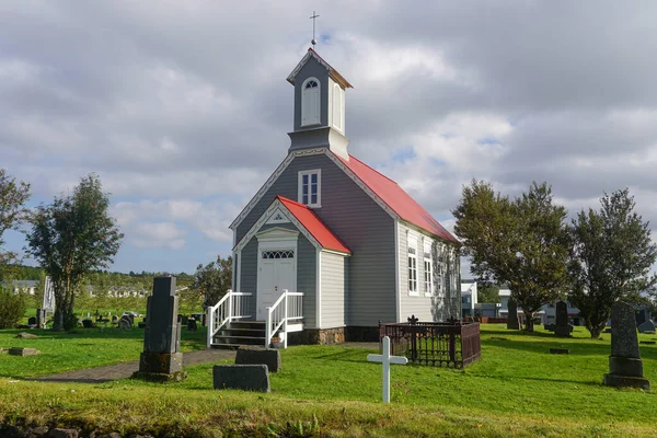 Reykholt Izland Régi Templom 1886 1887 Snorrastofán Izlandi Saga Író — Stock Fotó