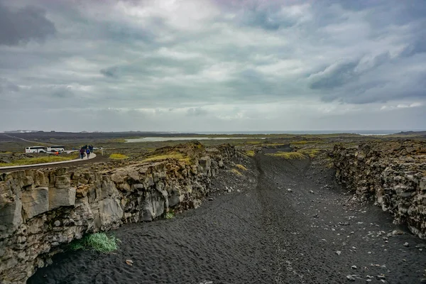Reykjanes Peninsula Island Trhlina Mezi Evropskými Severoamerickými Tektonickými Deskami Severním — Stock fotografie