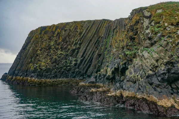 Stykkisholmur Iceland Columnar Basalt Rock Formation Small Island Waters Breidafjordur — Stock Photo, Image