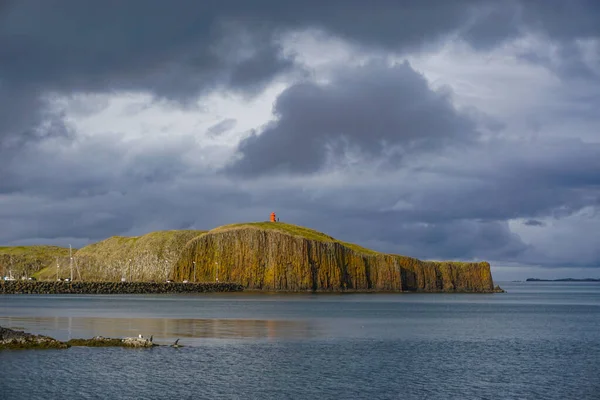 Stykkisholmur Iceland View Sugandisey Island Its Lighthouse Waters Breidafjordur — Stock Photo, Image