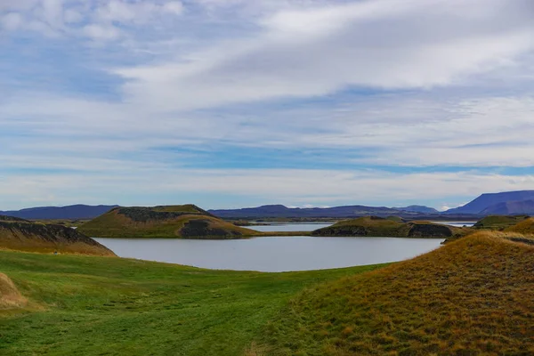 Myvatn Islândia Lago Raso Situado Uma Área Vulcanismo Ativo Norte — Fotografia de Stock