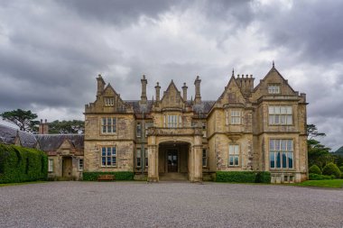 Killarney National Park, Co. Kerry, Ireland: The main entrance of Muckross House, a 65-room Victorian mansion built in 1843.