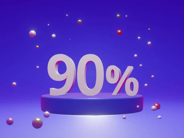 Kürsüde indirimli konsept afişler, tanıtım satışları ve süper alışveriş afişleri% 90 'a varıyor. 3B görüntüleme.