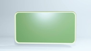 Minimalist tarzda küçük bir yazı tahtası, beyaz duvar arkaplanına içerik koymak için boş alan, 3D görüntüleme.