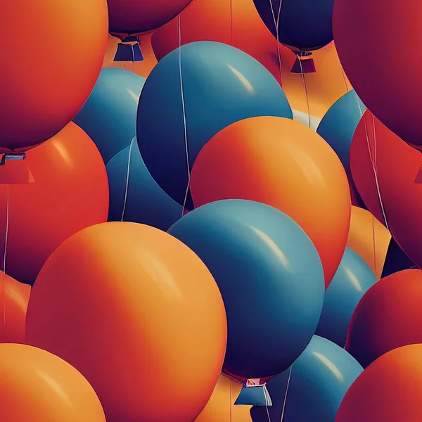 Kleurrijke Ballonnen Aan Hemel Naadloos Patroon Concept Illustratie Rendering — Stockfoto