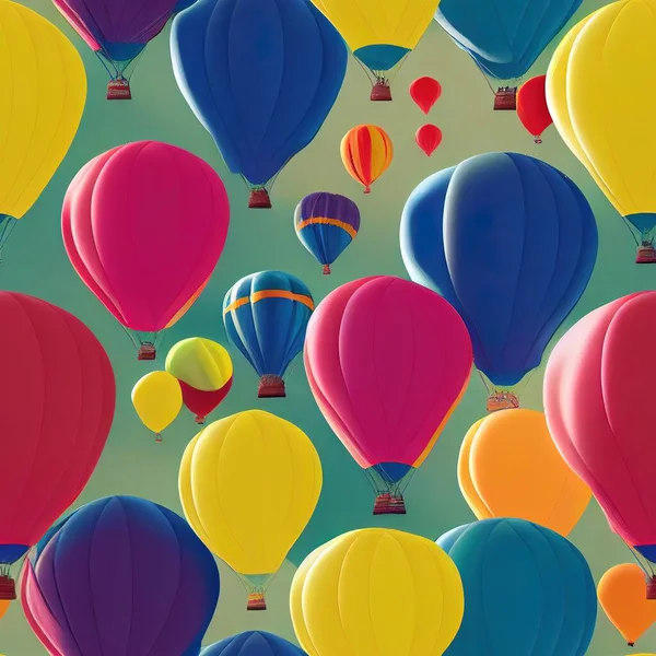 Colorful balloons on the sky.Seamless pattern concept.3D Illustration,3D rendering.