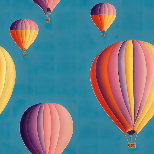 Colorful balloons on the sky.Seamless pattern concept.3D Illustration,3D rendering.