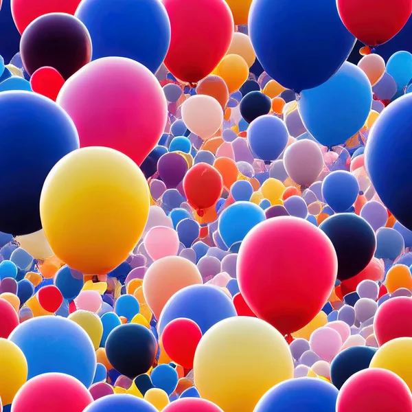 Colorful Balloons Sky Seamless Pattern Concept Illustration Rendering — Stock Photo, Image