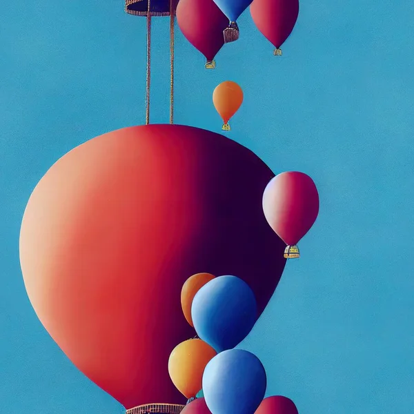 Colorful balloons on the sky.Seamless pattern concept.3D Illustration,3D rendering.