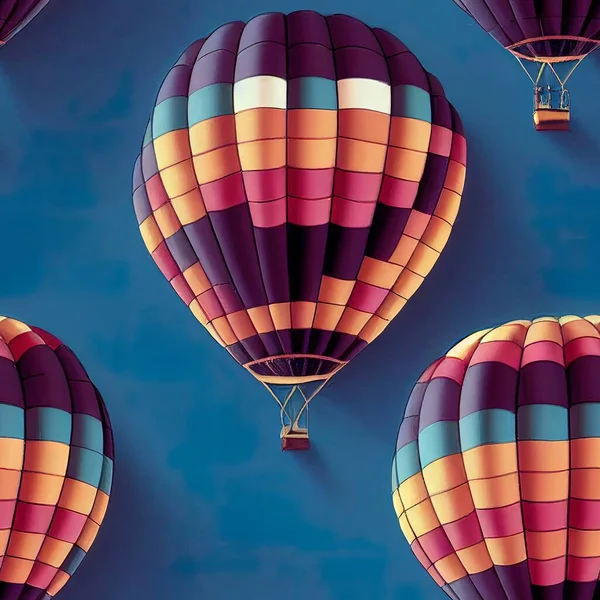 Kleurrijke Ballonnen Aan Hemel Naadloos Patroon Concept Illustratie Rendering — Stockfoto