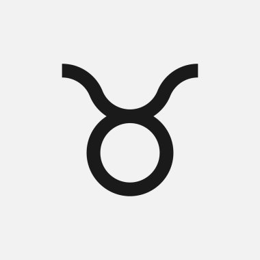 Boğa burcu simgesi arka planda izole edildi. Astroloji sembolü modern, basit, vektör, web sitesi tasarımı için simge, mobil uygulama, ui. Vektör İllüstrasyonu
