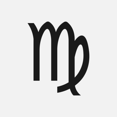 Başak burcu simgesi arka planda izole edildi. Astroloji sembolü modern, basit, vektör, web sitesi tasarımı için simge, mobil uygulama, ui. Vektör İllüstrasyonu