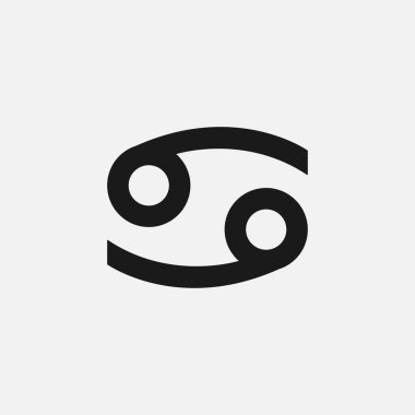 Arkaplanda kanser burcu simgesi izole edildi. Astroloji sembolü modern, basit, vektör, web sitesi tasarımı için simge, mobil uygulama, ui. Vektör İllüstrasyonu