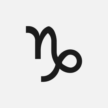 Oğlak burcu simgesi arka planda izole edildi. Astroloji sembolü modern, basit, vektör, web sitesi tasarımı için simge, mobil uygulama, ui. Vektör İllüstrasyonu