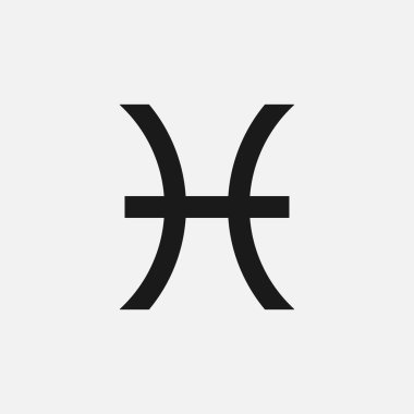Arka planda balık burcu simgesi var. Astroloji sembolü modern, basit, vektör, web sitesi tasarımı için simge, mobil uygulama, ui. Vektör İllüstrasyonu