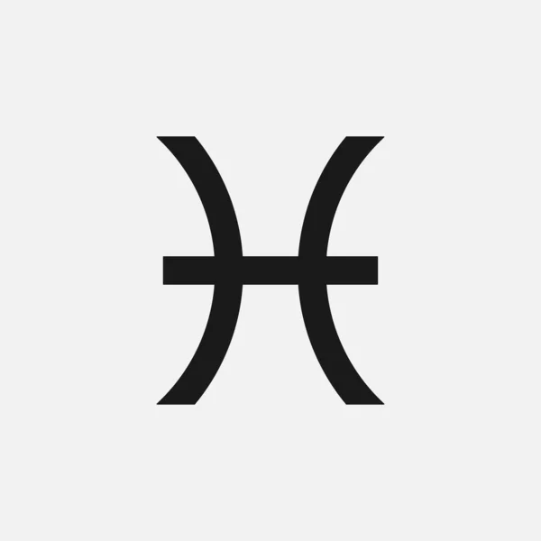 Vissen Dierenriem Teken Pictogram Geïsoleerd Achtergrond Astrologie Symbool Modern Eenvoudig — Stockvector
