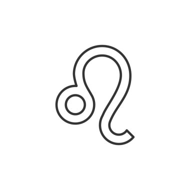 Leo Zodiac simgesi arka planda izole edildi. Astroloji sembolü modern, basit, vektör, web sitesi tasarımı için simge, mobil uygulama, ui. Vektör İllüstrasyonu