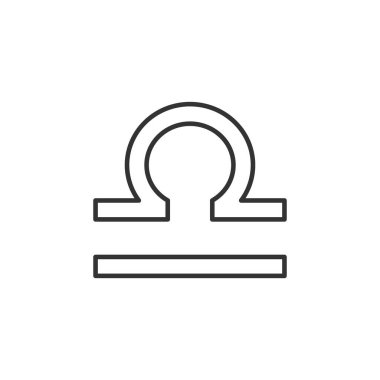 Arka planda Terazi burç simgesi izole edildi. Astroloji sembolü modern, basit, vektör, web sitesi tasarımı için simge, mobil uygulama, ui. Vektör İllüstrasyonu