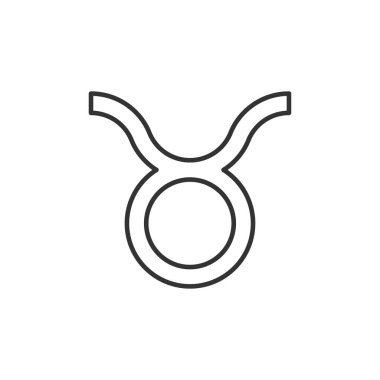 Boğa burcu simgesi arka planda izole edildi. Astroloji sembolü modern, basit, vektör, web sitesi tasarımı için simge, mobil uygulama, ui. Vektör İllüstrasyonu