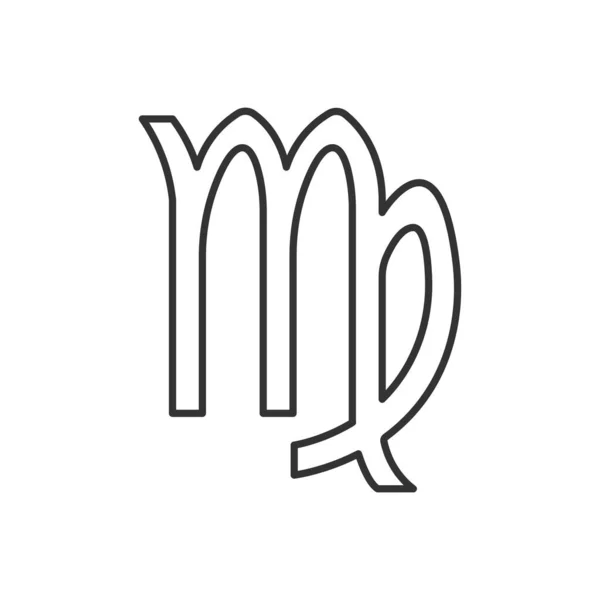 Ícone Signo Zodíaco Virgem Isolado Fundo Símbolo Astrologia Moderno Simples —  Vetores de Stock