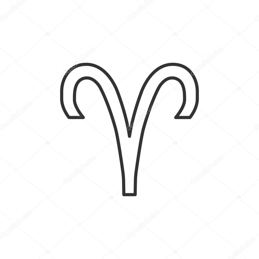 Aries zodiac sign icon isolated on background. Astrology symbol modern, simple, vector, icon for website design, mobile app, ui. Vector Illustration