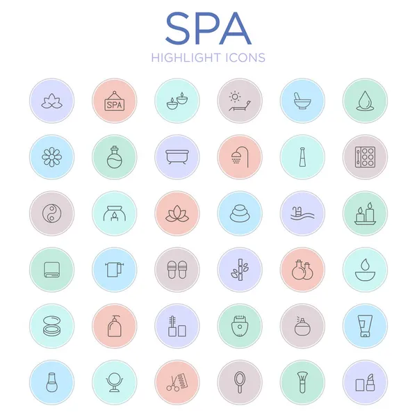 Beyaz arkaplanda izole edilmiş spa simgeleri. Sağlık sembolü modern, basit, vektör, vurgulama kapakları, web sitesi tasarımı veya mobil uygulama için simge. Vektör İllüstrasyonu