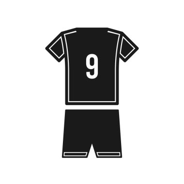 Beyaz arka planda 9 numaralı futbol forması ikonu izole edildi. Spor giyim sembolü modern, basit, vektör, web sitesi tasarımı için simge, mobil uygulama, ui. Vektör İllüstrasyonu