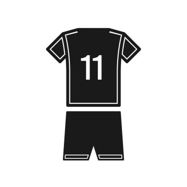 11 numaralı futbol forması ikonu beyaz arka planda izole edildi. Spor giyim sembolü modern, basit, vektör, web sitesi tasarımı için simge, mobil uygulama, ui. Vektör İllüstrasyonu